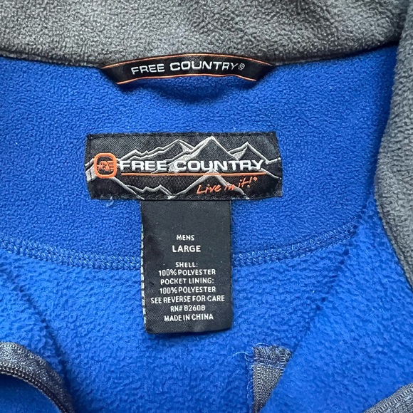 Free Country Blue 1/4 Zip Pullover fleece - Picture 2 of 6